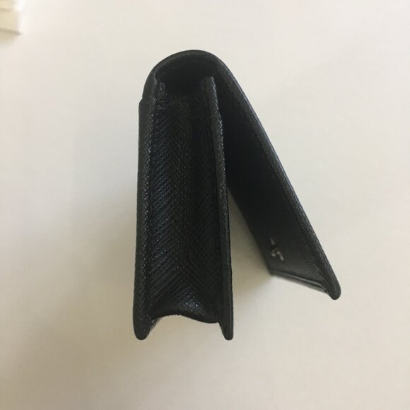 PRADA Business Card Holder Black Saffiano Lux Leather 100% Authentic w/Box - Picture 6 of 16